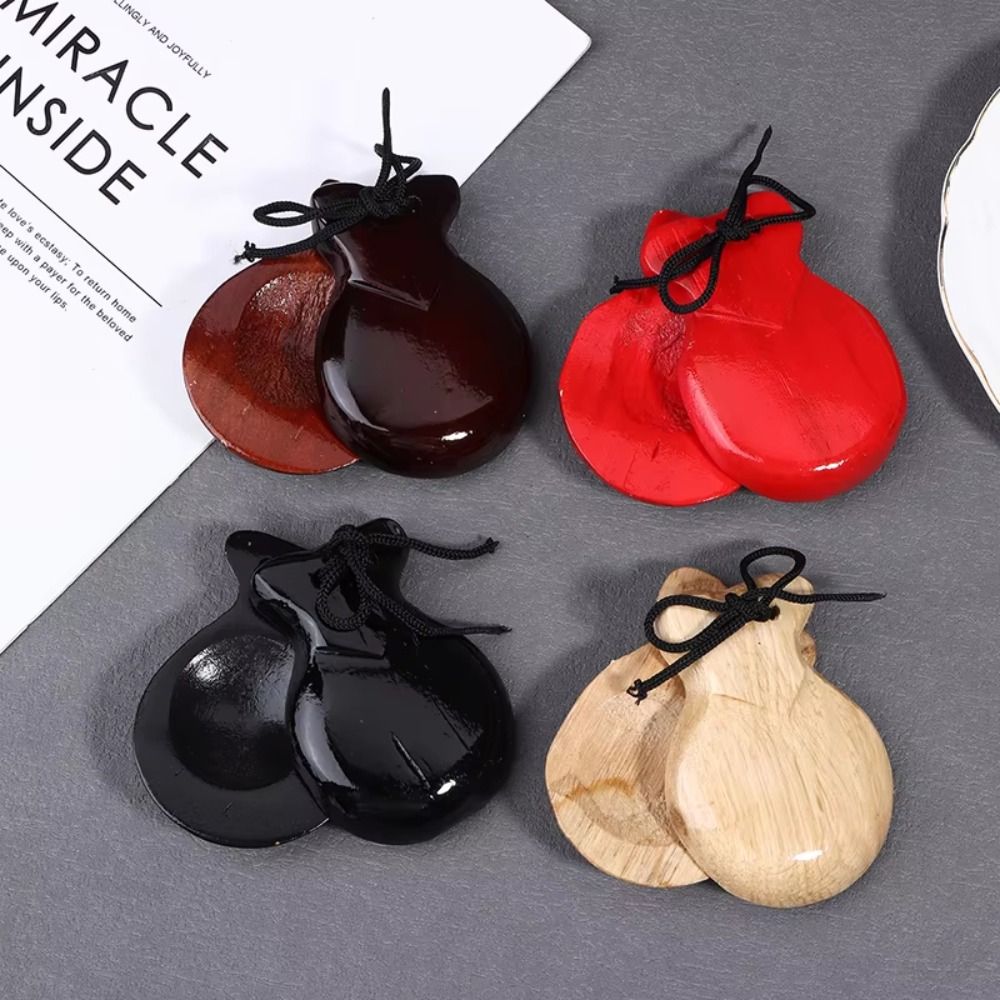 Castanet Flamenco - Orff Percussion Wood Castanets Traditional Design
