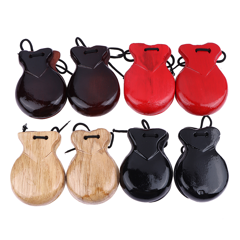 Castanet Flamenco - 2Pcs Traditional Castanet Wood Spanish Castanets