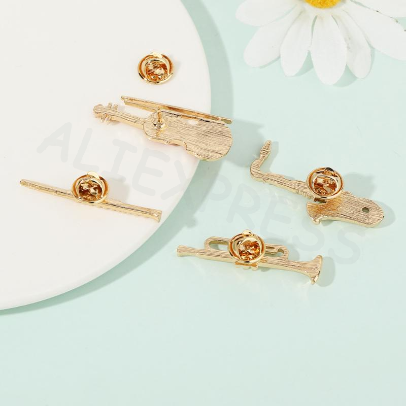 Musical Instrument In Orchestra - Funny Musical Instruments Enamel Brooches Trumpet