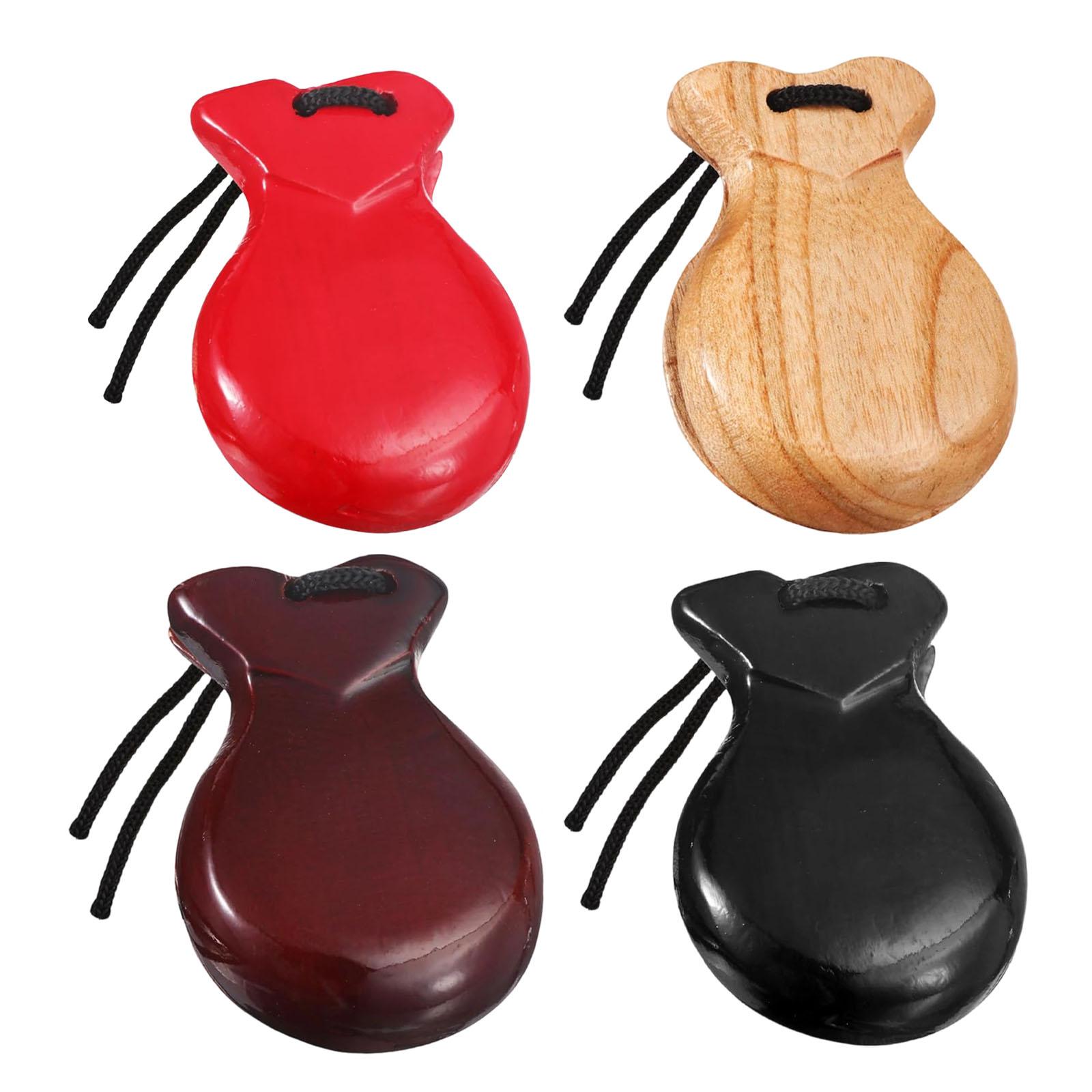 Castanet Flamenco - 2Pcs Wood Spanish Castanets Percussion Instruments