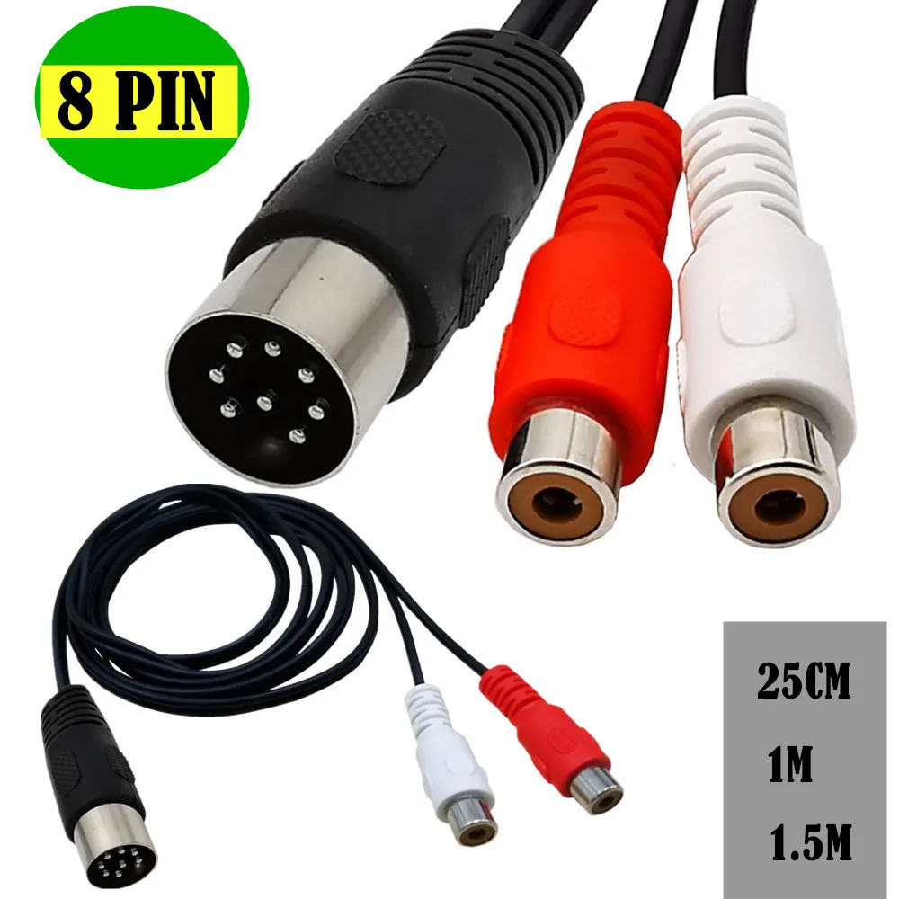 Din 8 Pin to 2RCA Cable 8Pin D - Musical Instrument Symbols 评论和价格