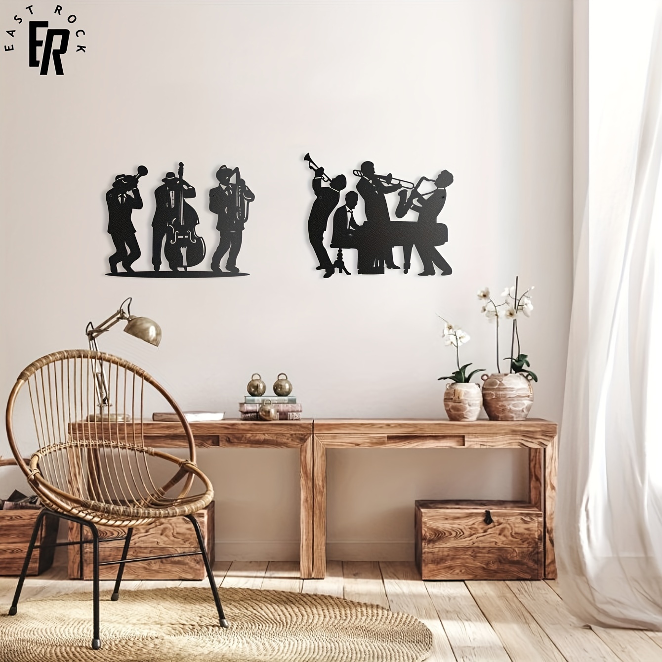 Metal Musician Silhouette Wall - Musical Instrument Symbols 评论和价格