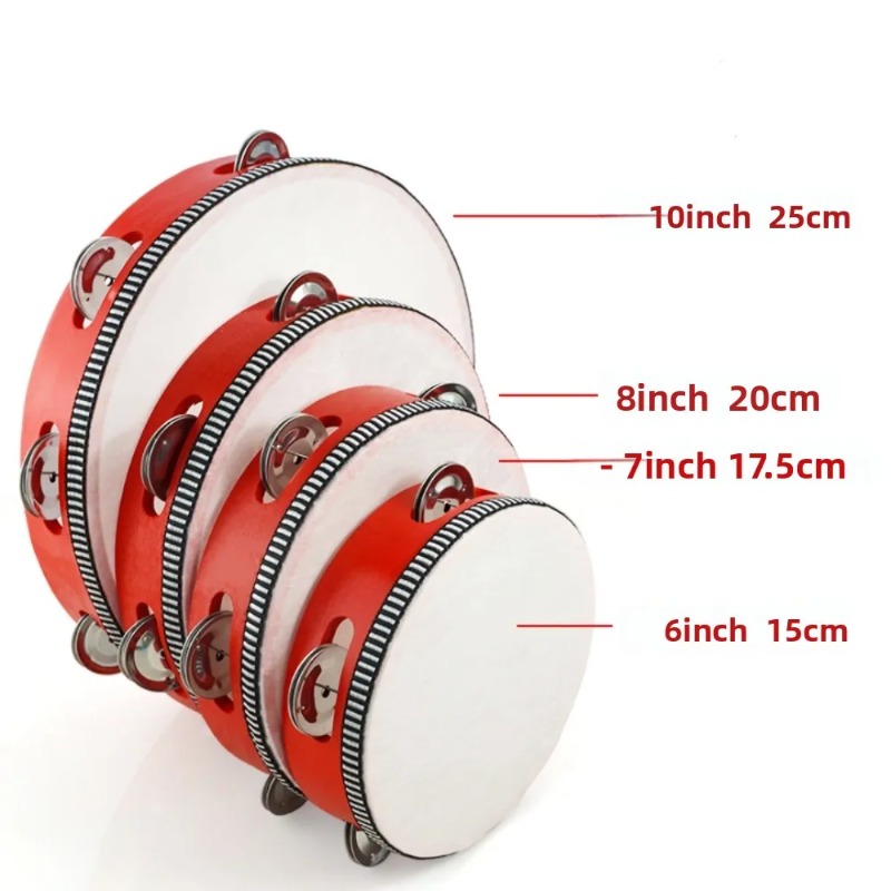 4/6/8/10 Inch Hand Held Metal  - Musical Instrument Tambourine 评论和价格