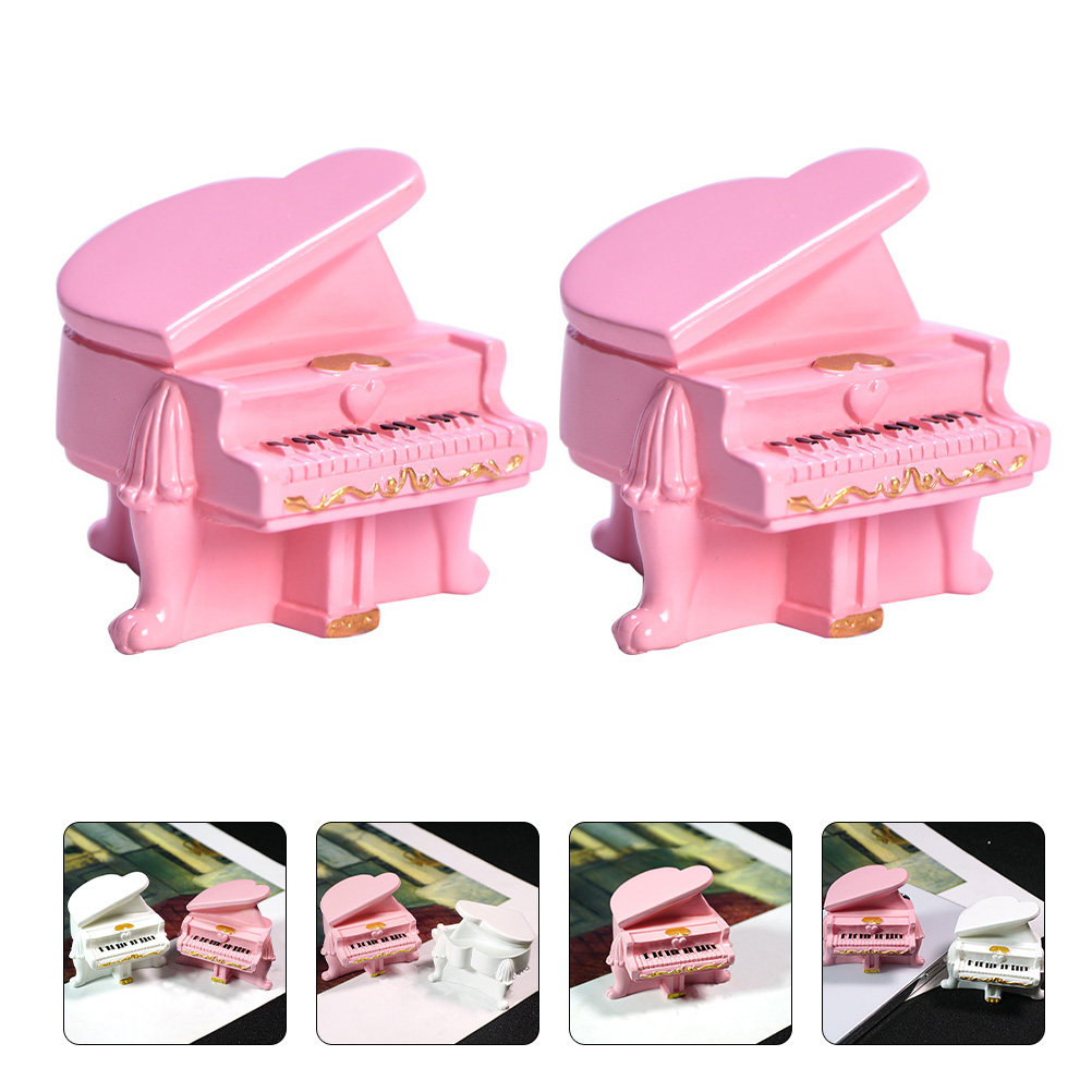 2Pcs Mini Piano Decorative Res - Musical Instrument Photo 评论和价格