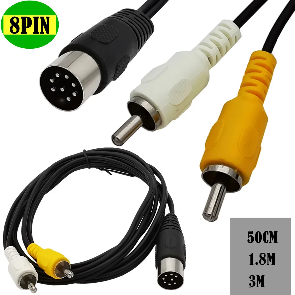 Din 8 Pin to 2RCA Cable 8Pin D - Musical Instrument Symbols 评论和价格