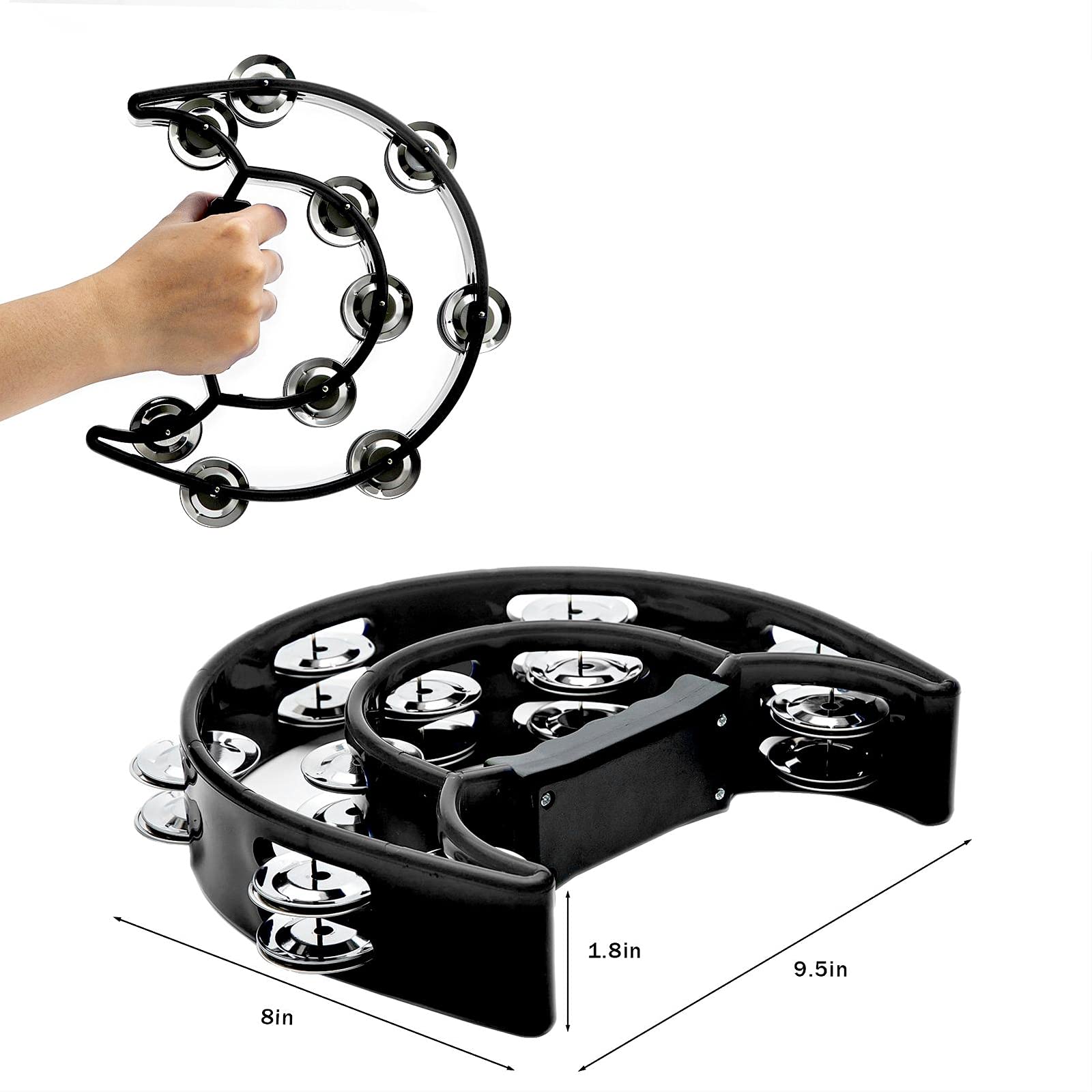 Tambourine Double Row Metal Ji - Musical Instrument Tambourine 评论和价格