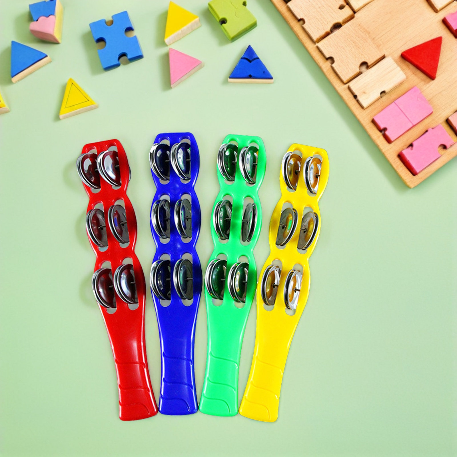 4Pcs Jingle Sticks Plastic Col - Musical Instrument Tambourine 评论和价格
