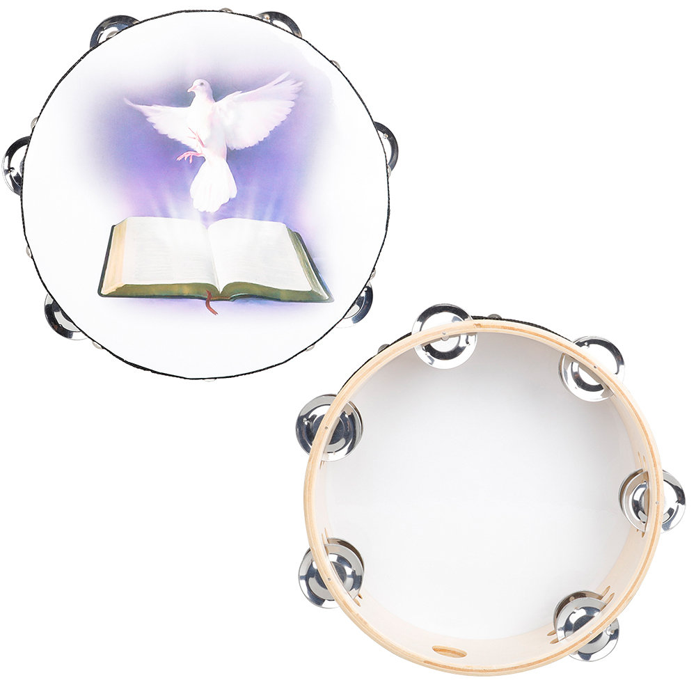 8 Inches Tambourine Peace Pige - Musical Instrument Tambourine 评论和价格