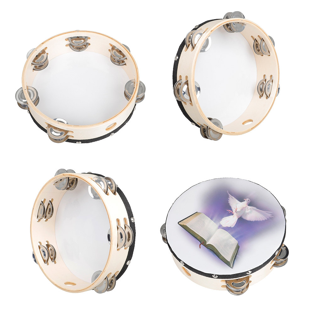 8 Inches Tambourine Peace Pige - Musical Instrument Tambourine 评论和价格