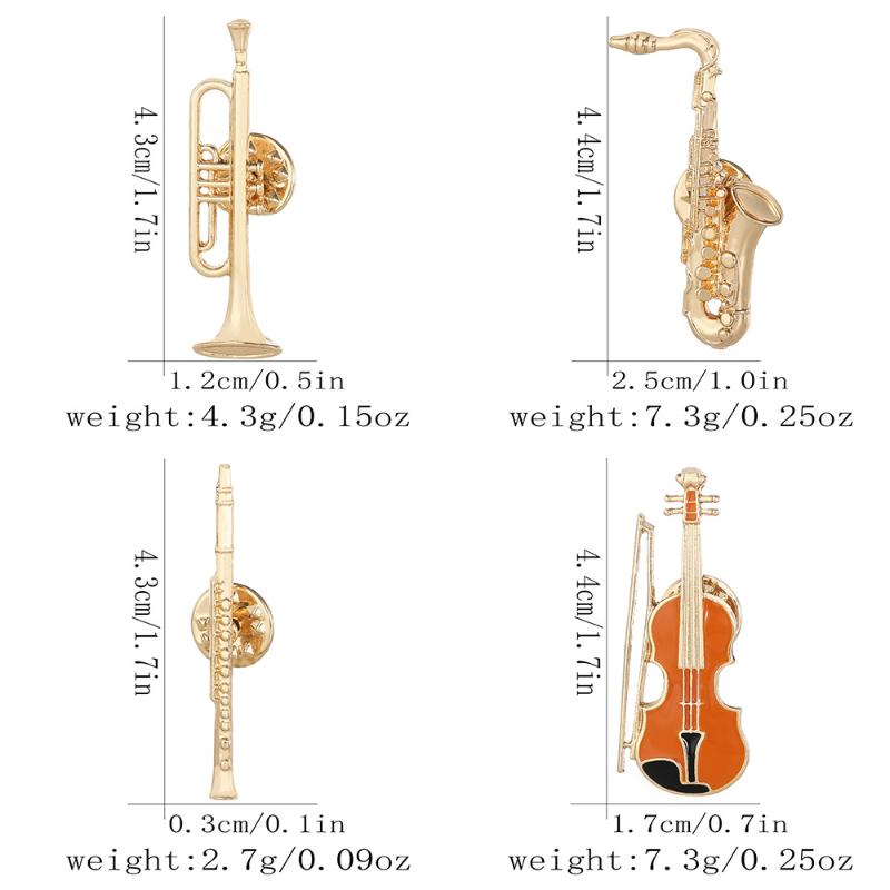 Violin Shaped Golden Pins1Pcs  - Musical Instrument In Orchestra 评论和价格